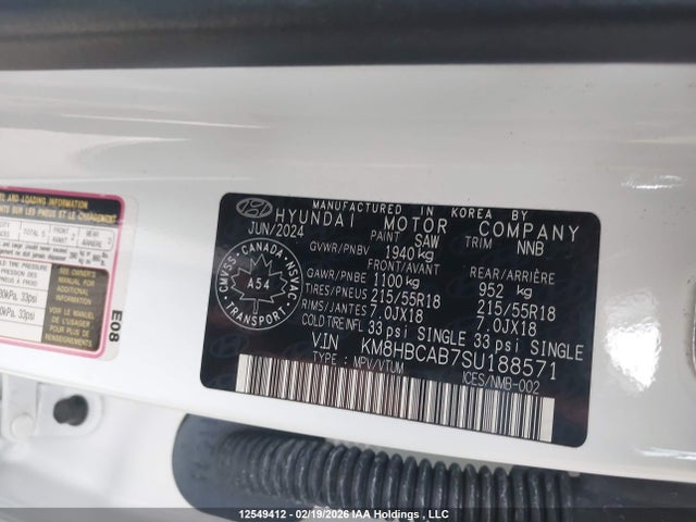 Aukcja sprzedaży 2025 Hyundai Kona Sel, vin: KM8HBCAB7SU188571, numer aukcji: 12549412