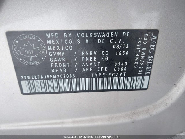 3VW2K7AJ9EM207085 Volkswagen JETTA S