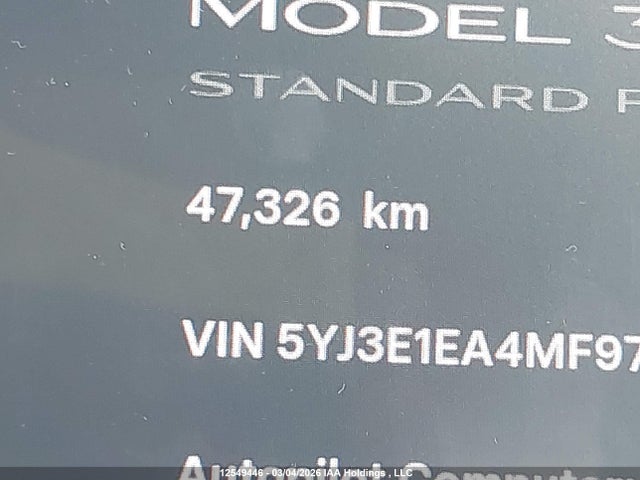 Продаж на аукціоні авто 2021 Tesla Model 3 Standard Range/standard Range Plus, vin: 5YJ3E1EA4MF976473, номер лоту: 12549446