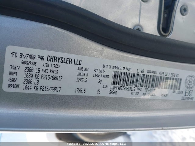 Aukcja sprzedaży 2009 Jeep Patriot Limited, vin: 1J8FF48B79D203116, numer aukcji: 12549452