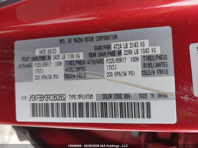 JM3KFBBM3R0360662 Mazda Cx-5 Select