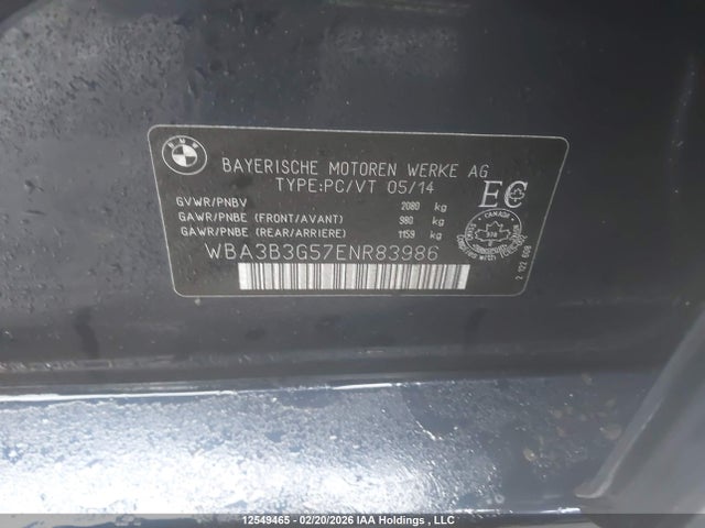 WBA3B3G57ENR83986 BMW 328 XI
