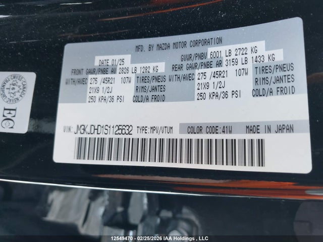 JM3KJDHD1S1125632 Mazda Cx-70 Premium