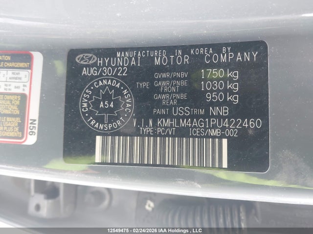 KMHLM4AG1PU422460 Hyundai ELANTRA SEL