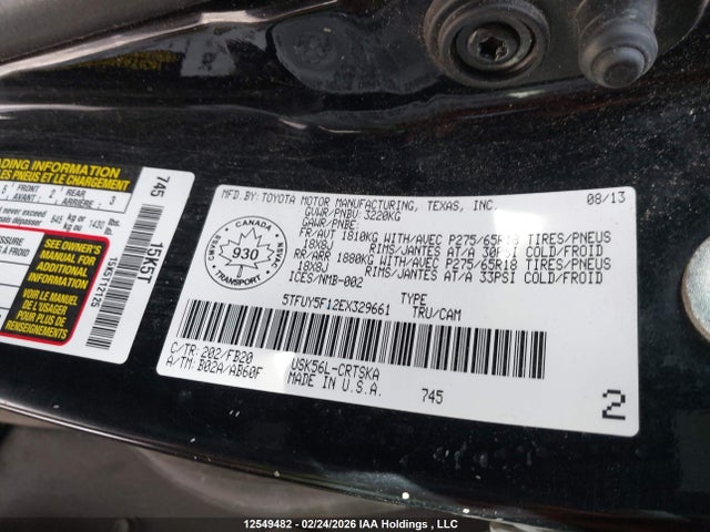 5TFUY5F12EX329661 Toyota Tundra