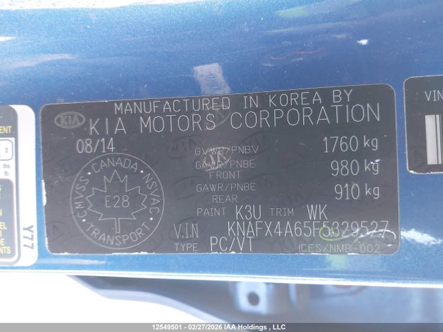 KNAFX4A65F5329527 KIA FORTE LX