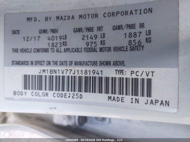 JM1BN1V77J1181941 Mazda Mazda3 50th Anniversary Edition/gs/se