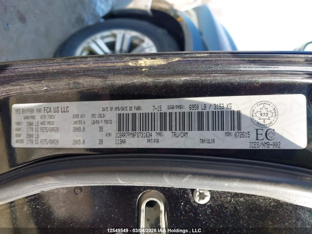 Продаж на аукціоні авто 2015 Ram 1500 Longhorn, vin: 1C6RR7PM8FS731634, номер лоту: 12549549