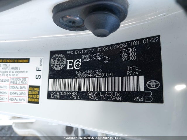 Toyota Corolla Hybrid 2022 JTDBBMBE0N3501091 Image 19