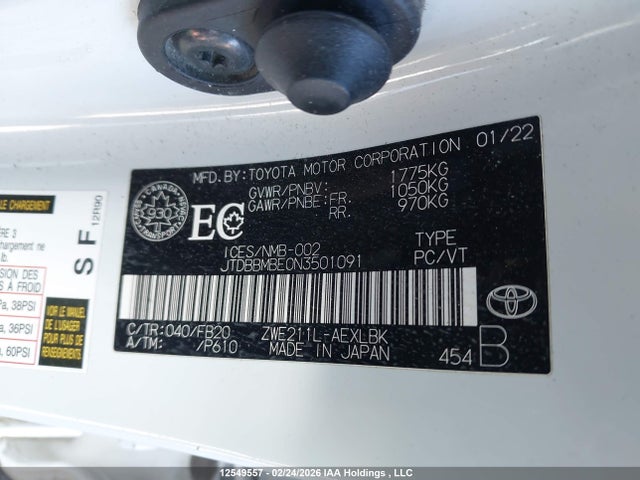 Toyota Corolla Hybrid 2022 JTDBBMBE0N3501091 Image 9