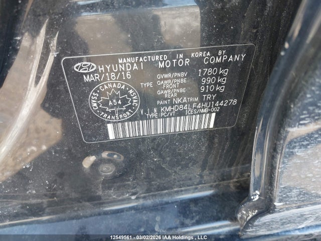 KMHD84LF4HU144278 Hyundai Elantra Gls