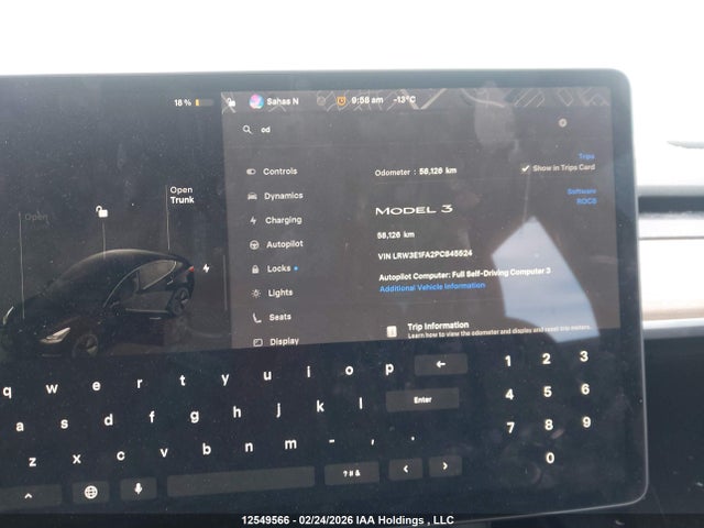Aukcja sprzedaży 2023 Tesla Model 3, vin: LRW3E1FA2PC845524, numer aukcji: 12549566