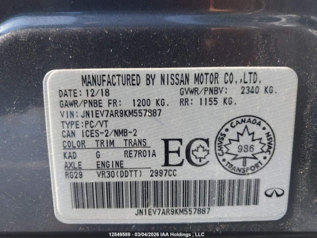 JN1EV7AR9KM557887 Infiniti Q50