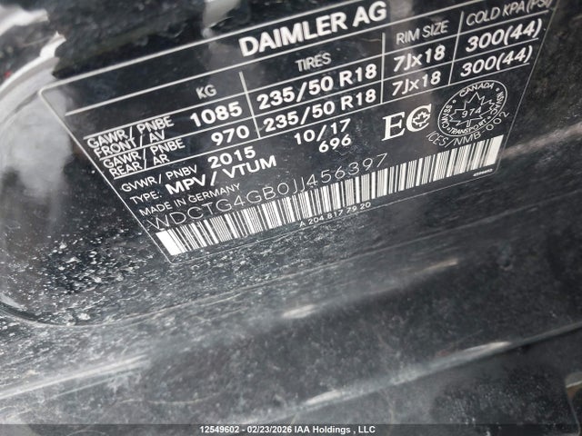 WDCTG4GB0JJ456397 Mercedes-Benz Gla 250 4matic