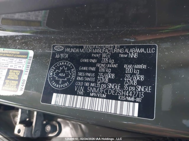 5NMJFCDE2SH442713 Hyundai Tucson