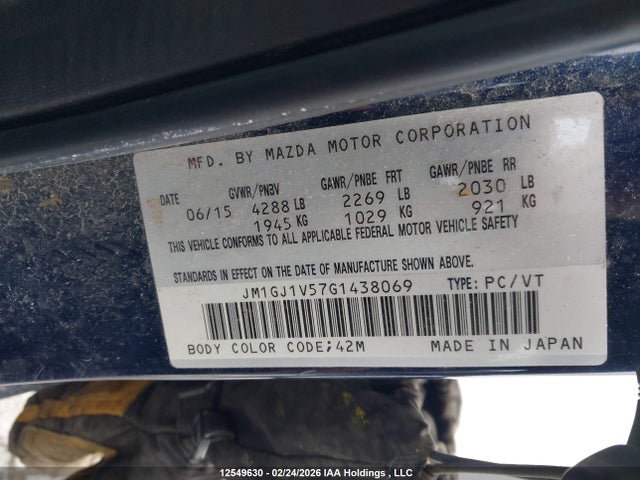 JM1GJ1V57G1438069 Mazda MAZDA6