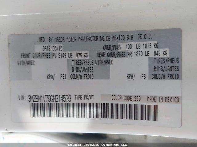 3MZBM1V79GM314579 Mazda Mazda3 Gs