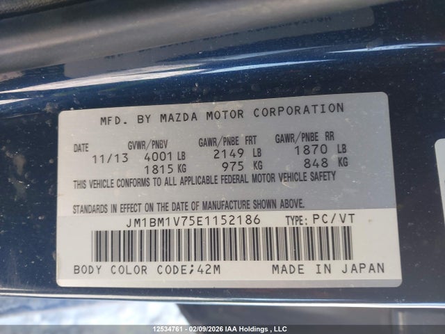 JM1BM1V75E1152186 Mazda Mazda3 Gs-sky