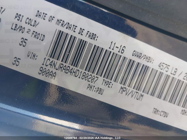1C4NJRAB4HD180207 Jeep Patriot Sport/north