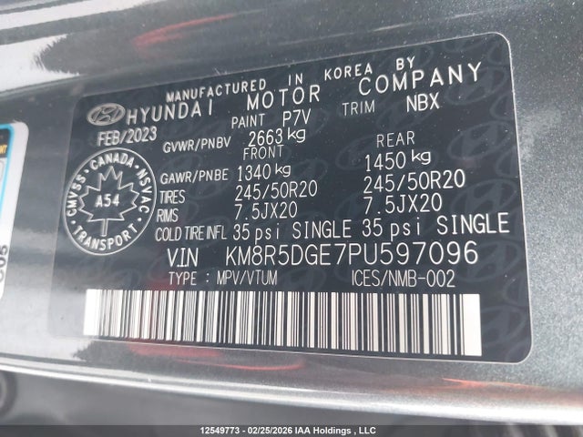 KM8R5DGE7PU597096 Hyundai Palisade Ultimate Calligraphy