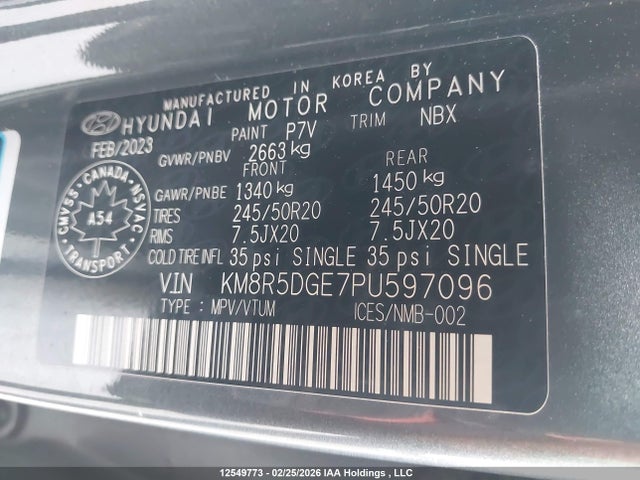 KM8R5DGE7PU597096 Hyundai Palisade Ultimate Calligraphy