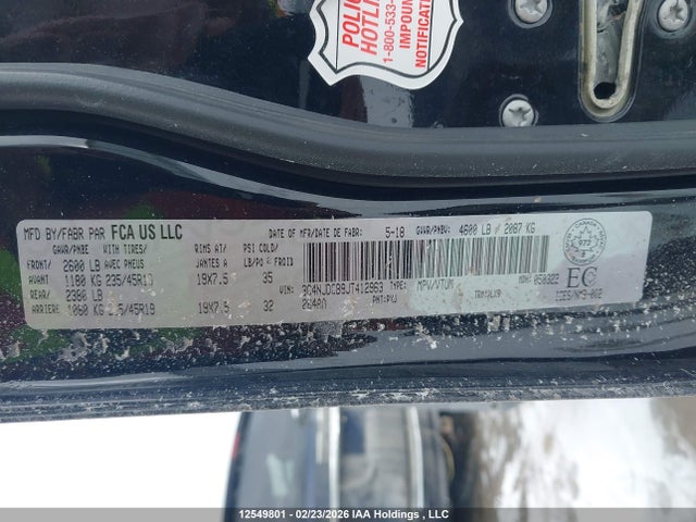 Продаж на аукціоні авто 2018 Jeep Compass Limited, vin: 3C4NJDCB9JT412963, номер лоту: 12549801