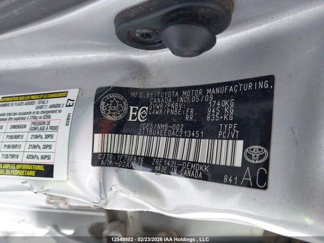Aukcja sprzedaży 2010 Toyota Corolla S/le/xle, vin: 2T1BU4EE0AC213451, numer aukcji: 12549802