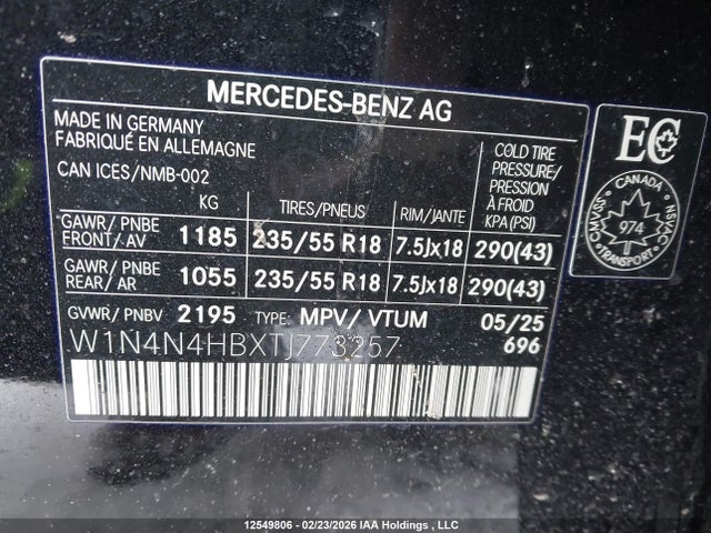 W1N4N4HBXTJ773257 Mercedes-Benz Gla 250 4matic
