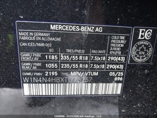 W1N4N4HBXTJ773257 Mercedes-Benz Gla 250 4matic
