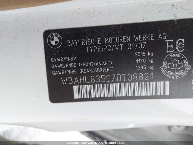 Aukcja sprzedaży 2007 Bmw 750 I, vin: WBAHL83507DT08821, numer aukcji: 12549807