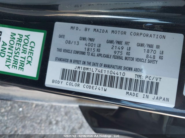 JM1BM1L74E1104410 Mazda Mazda3 Gs-sky