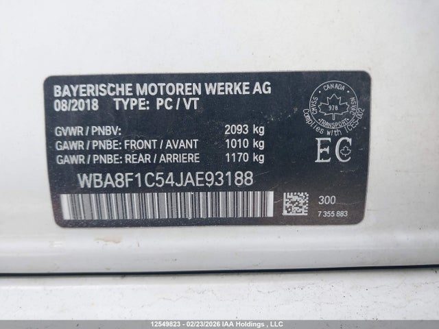 Aukcja sprzedaży 2018 Bmw 328d Xdrive, vin: WBA8F1C54JAE93188, numer aukcji: 12549823