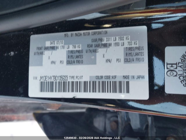 Aukcja sprzedaży 2011 Mazda Mazda2 Gs/gx, vin: JM1DE1HY7B0105933, numer aukcji: 12549830