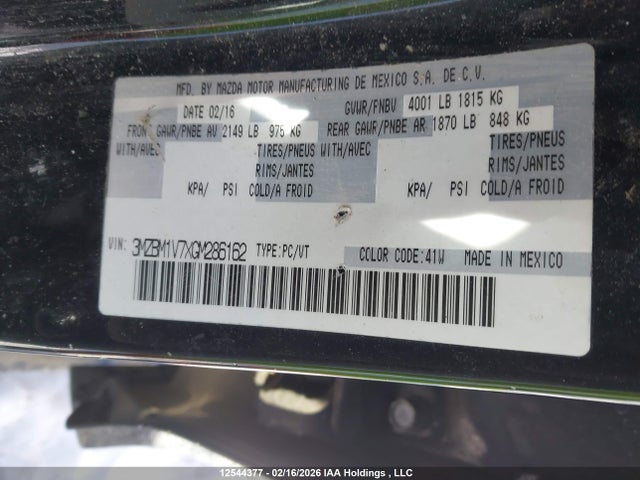 3MZBM1V7XGM286162 Mazda Mazda3 Gs