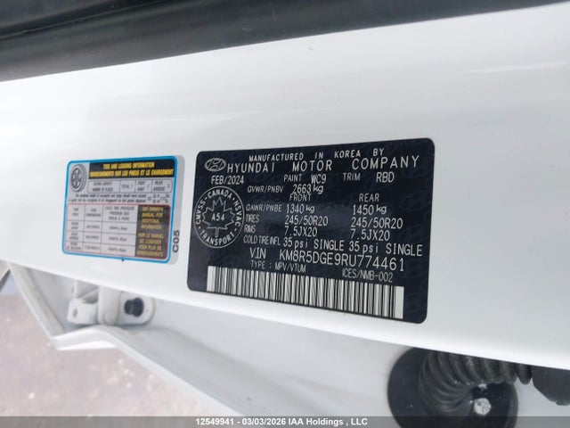 KM8R5DGE9RU774461 Hyundai Palisade