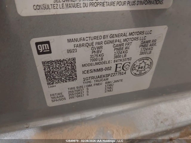 1GTRUAEK8PZ277514 GMC Sierra 1500 Pro