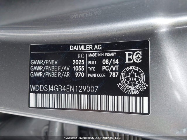 WDDSJ4GB4EN129007 Mercedes-Benz CLA 250 4MATIC