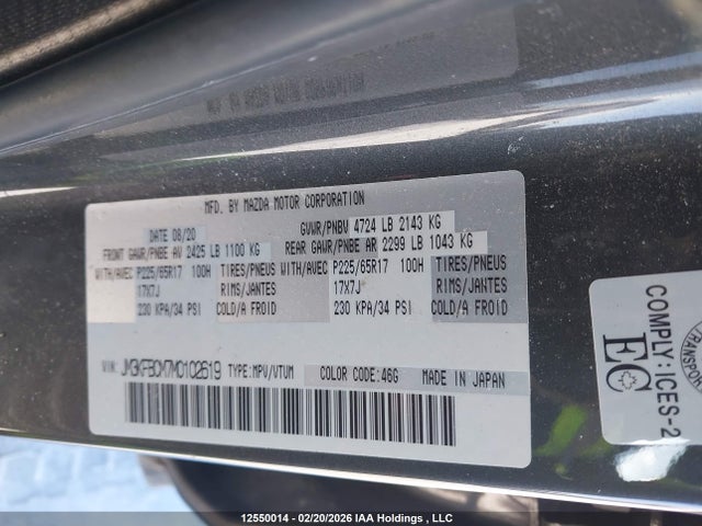 Aukcja sprzedaży 2021 Mazda Cx-5 Gs/kuro Edition/signature, vin: JM3KFBCM7M0102619, numer aukcji: 12550014