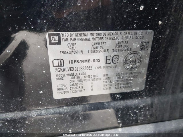 3GKALVEX0JL333662 GMC Terrain Slt