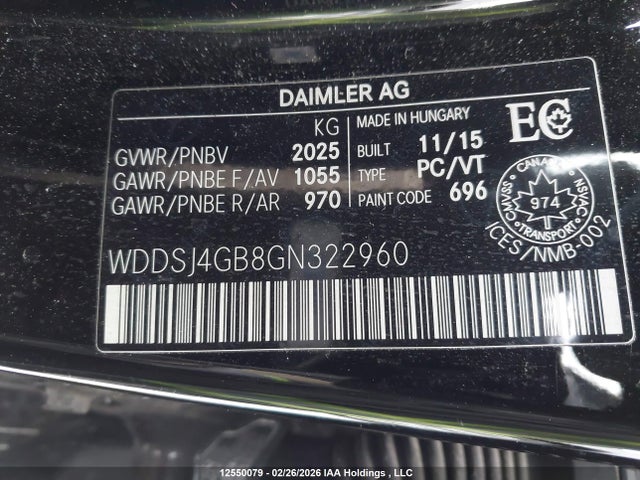 Продажа на аукционе авто 2016 Mercedes-benz Cla 250 4matic, vin: WDDSJ4GB8GN322960, номер лота: 12550079