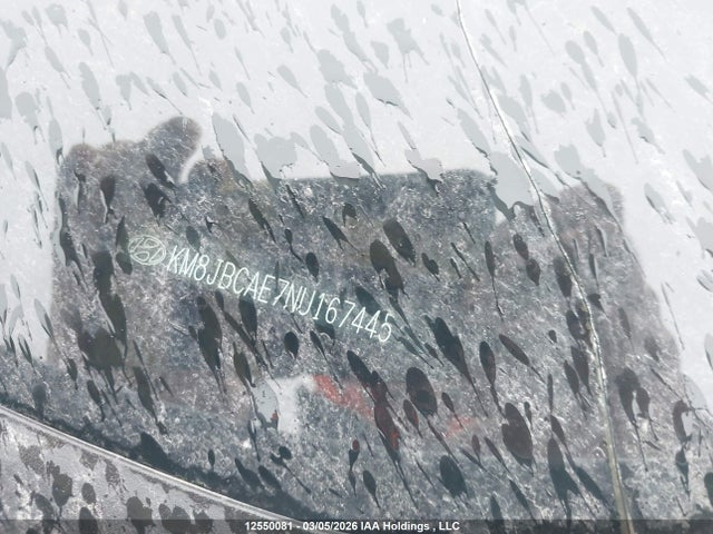 12550081 :رقم المزاد ، KM8JBCAE7NU167445 vin ، 2022 Hyundai Tucson مزاد بيع