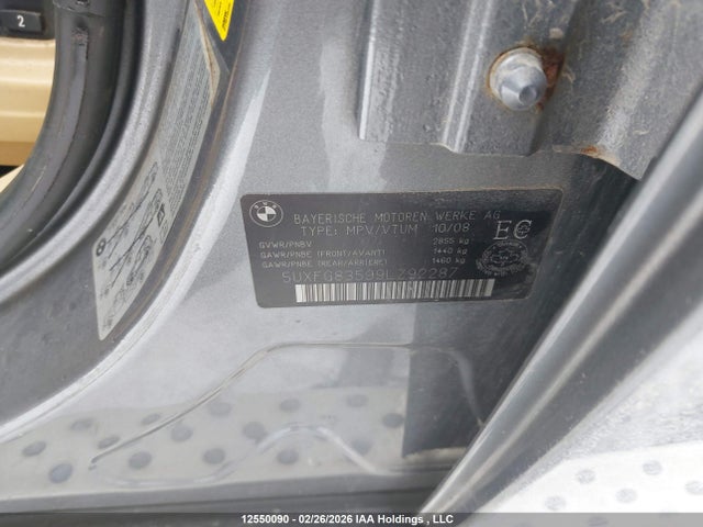 12550090 :رقم المزاد ، 5UXFG83599LZ92287 vin ، 2009 Bmw X6 Xdrive50i مزاد بيع