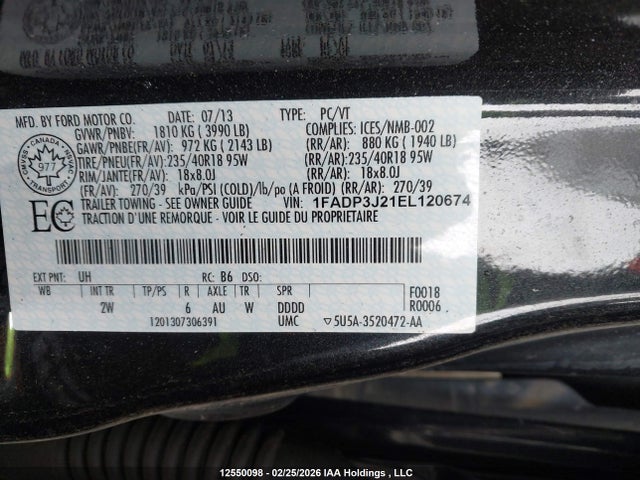1FADP3J21EL120674 Ford Focus Titanium