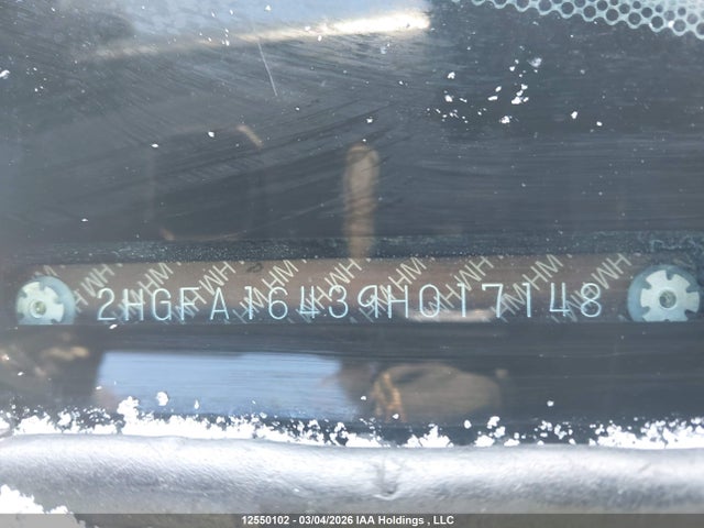 2009 Honda Civic Dx-g მანქანა იყიდება აუქციონზე, vin: 2HGFA16439H017148, აუქციონის ნომერი: 12550102