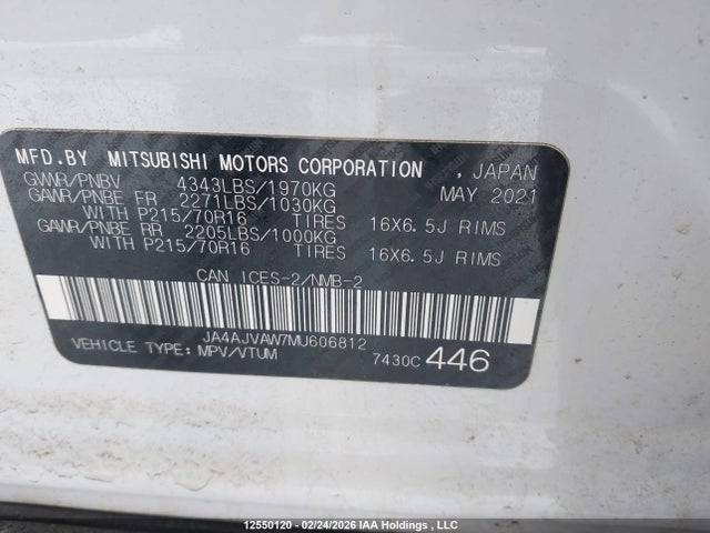 JA4AJVAW7MU606812 Mitsubishi Rvr Gt/le/se/sel