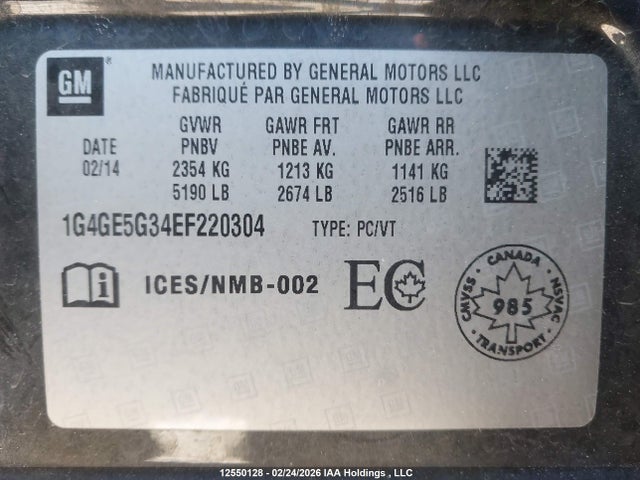 1G4GE5G34EF220304 Buick Lacrosse Premium I