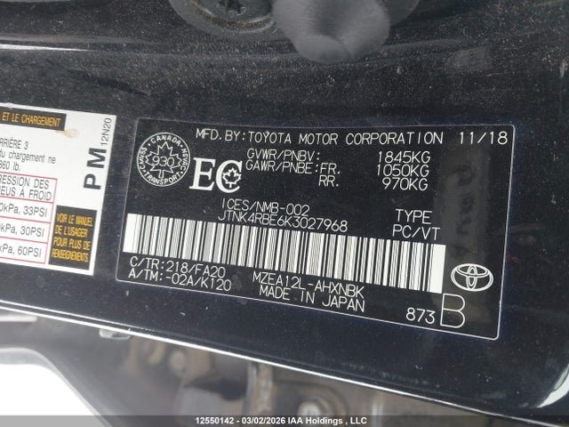 JTNK4RBE6K3027968 Toyota Corolla Se/xse