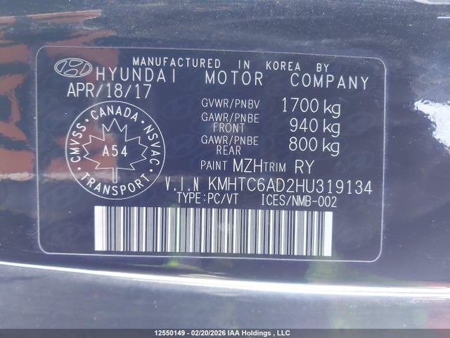 KMHTC6AD2HU319134 Hyundai Veloster