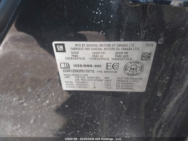 Aukcja sprzedaży 2015 Chevrolet Equinox Ls, vin: 2GNFLEEK2F6179710, numer aukcji: 12550159