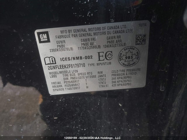 Aukcja sprzedaży 2015 Chevrolet Equinox Ls, vin: 2GNFLEEK2F6179710, numer aukcji: 12550159